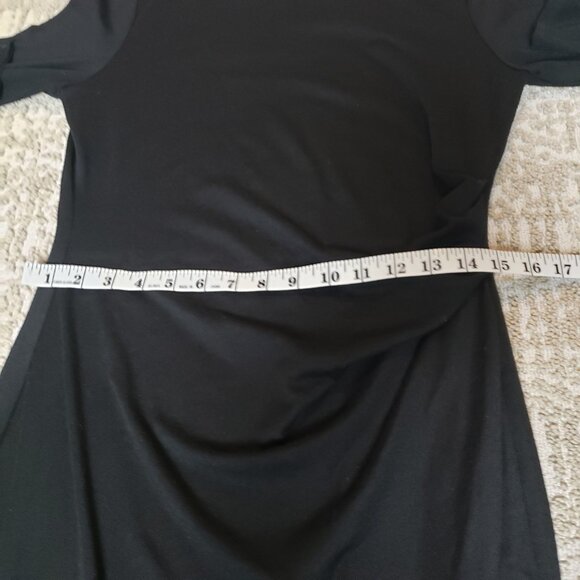 Banana Republic Soft Lux Shirred Side Sheath Midi Dress Black Ladies Size Med - Picture 8 of 13